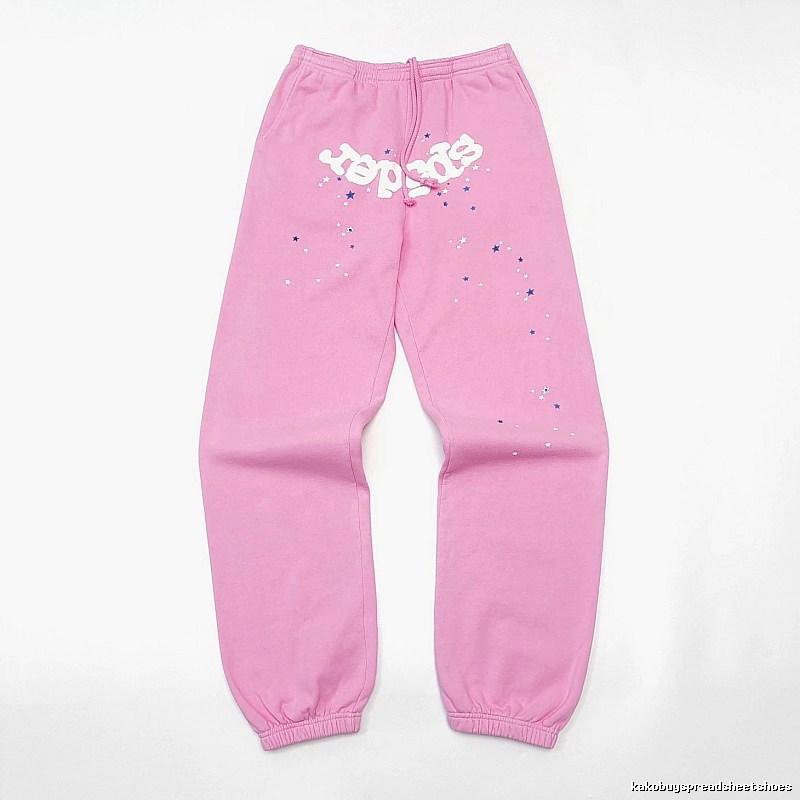Pink Sp5der Graphic Sweatpants for travel
