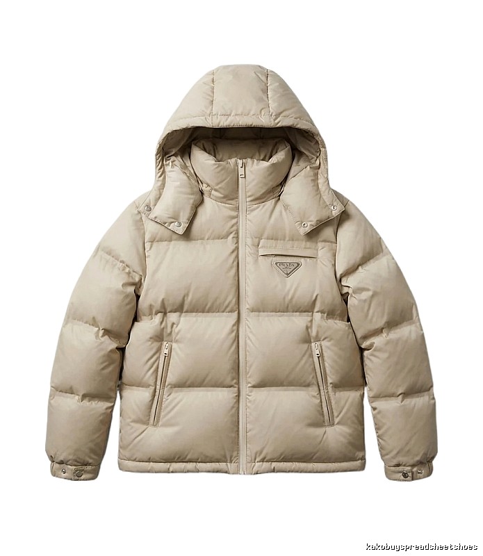 Prada classic style fashionable beige down jacket