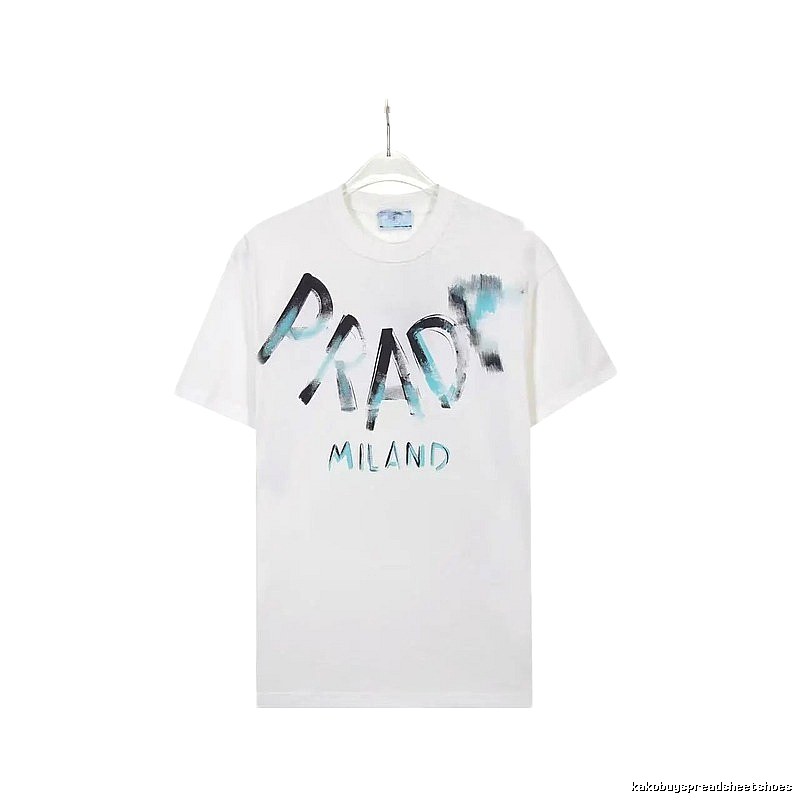Prada Graffiti Street Style White Short-sleeve T-shirt