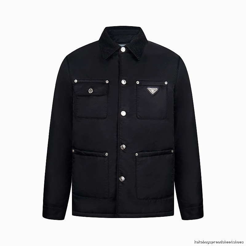 Prada Layering Utility Work Jacket with triangle logo