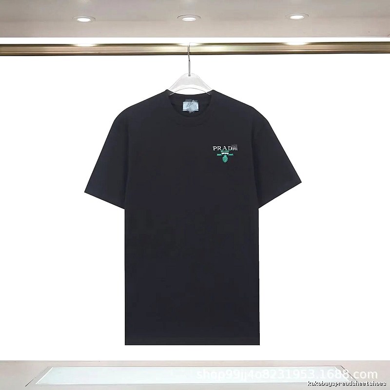 Prada Logo Minimalist Style Black T-Shirt