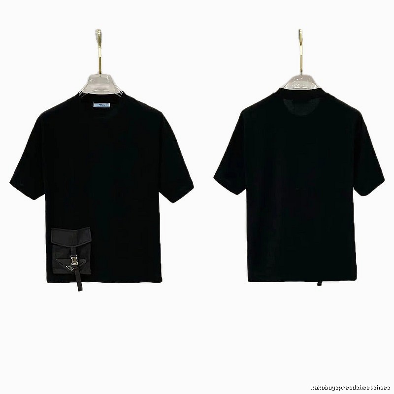 Prada Pocket Collection Minimalist Style Black Short-sleeved T-shirt