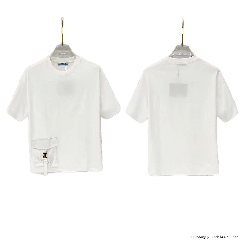 Prada Triangle Logo Minimalist Style White Short-sleeve T-shirt