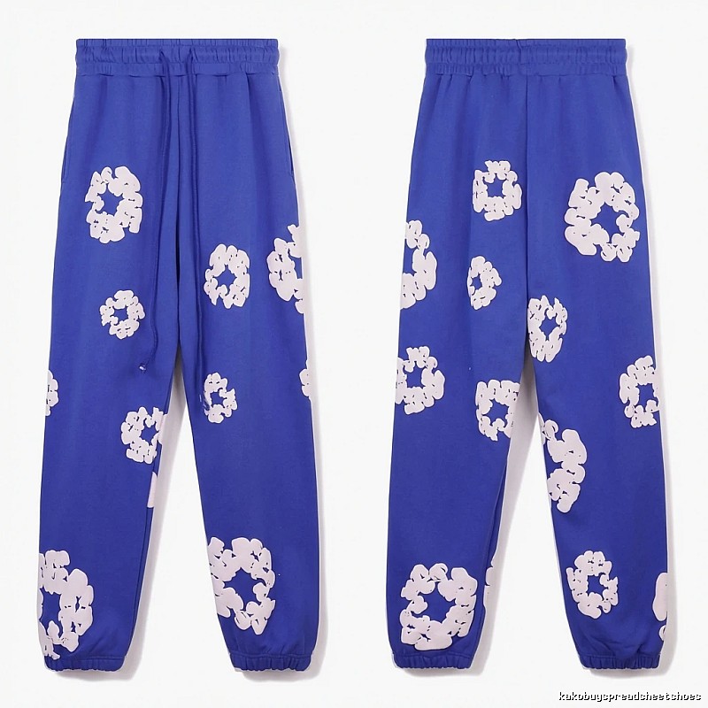 Printed casual blue pants with DENIM TEARS