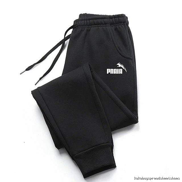 Puma Streetwear Sweatpants Black Drawstring Sweatpants with Logo Accent