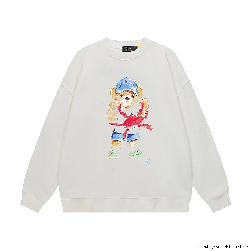 Ralph Lauren Bear Cartoon White Sweatshirt