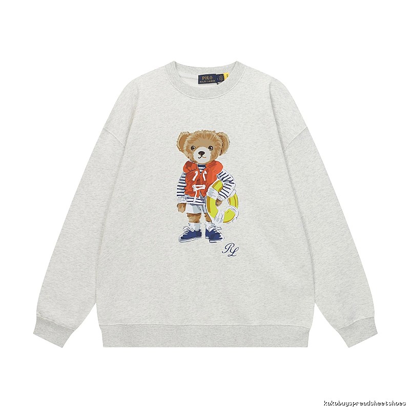 Ralph Lauren Bear Print Light Grey Sweatshirt