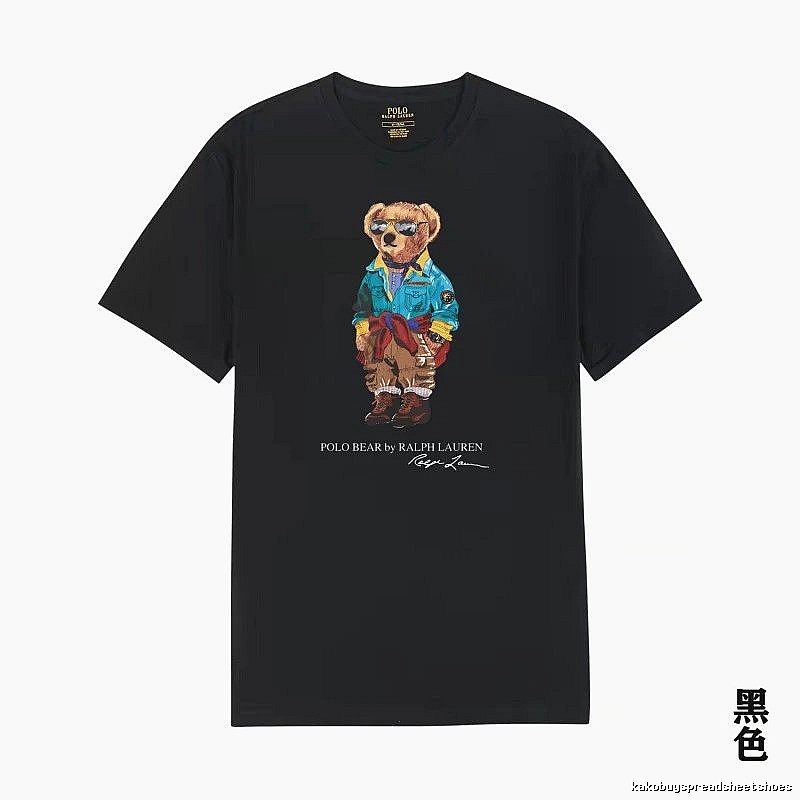 Ralph Lauren bear trendy brand black T-shirt
