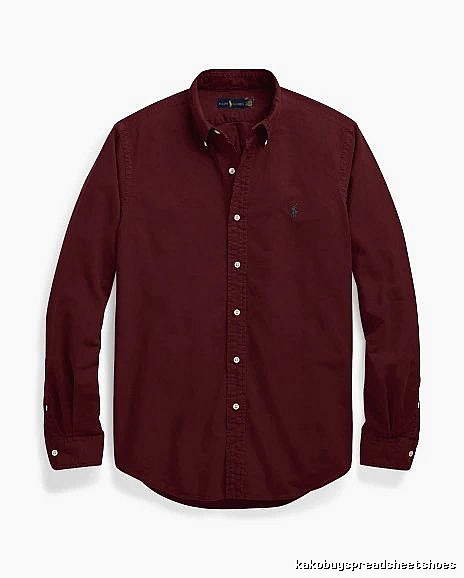Ralph Lauren Burgundy Red Button-Down Shirt Daily Styling