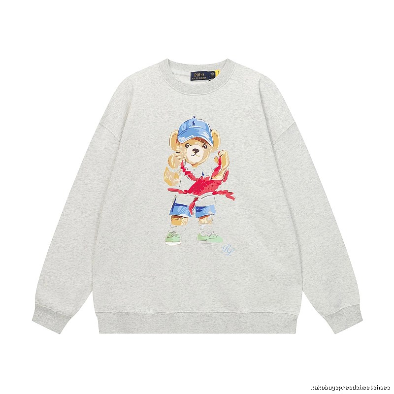 Ralph Lauren cartoon bear light gray sweatshirt