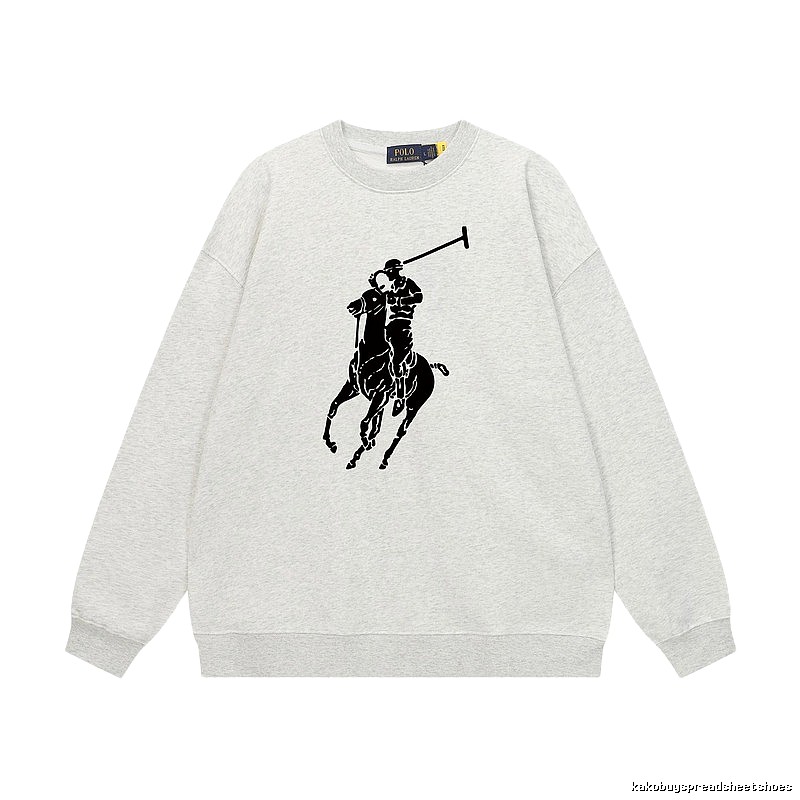 Ralph Lauren Polo Retro - style Light Gray Sweatshirt
