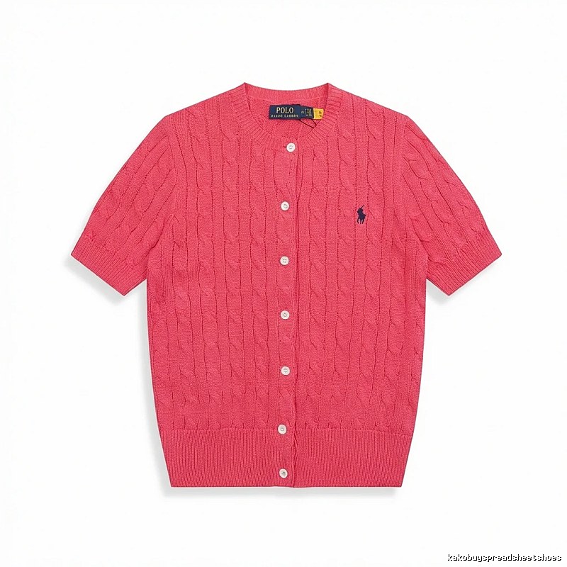 Ralph Lauren Polo retro-style rose-red cardigan