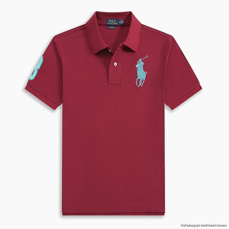 Ralph Lauren Polo with Horse Logo, Burgundy Short-sleeve