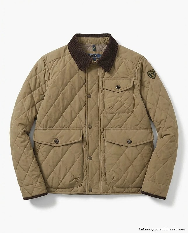 Ralph Lauren quilted retro-style khaki coat
