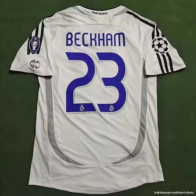 Real Madrid Logo Detail Retro Teka soccer jersey White Retro Football with Functional Detail