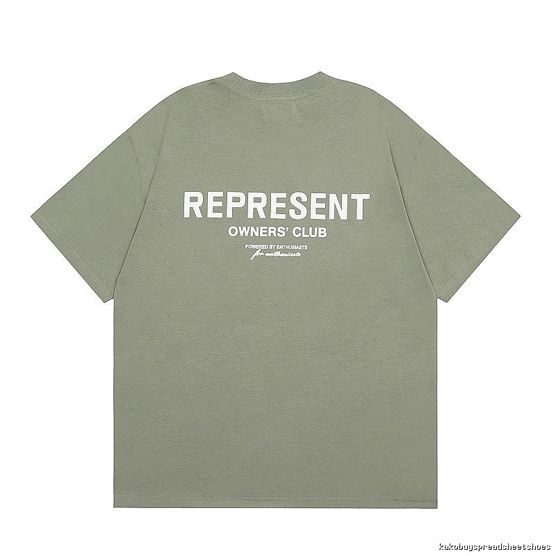 Represent Army Green Style 868 Owners Club T-Shirt Signature Detail Logo