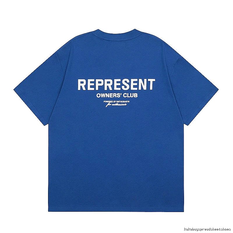 Represent Blue Style 801 Owners Club T-Shirt Airport Outfit Logo
