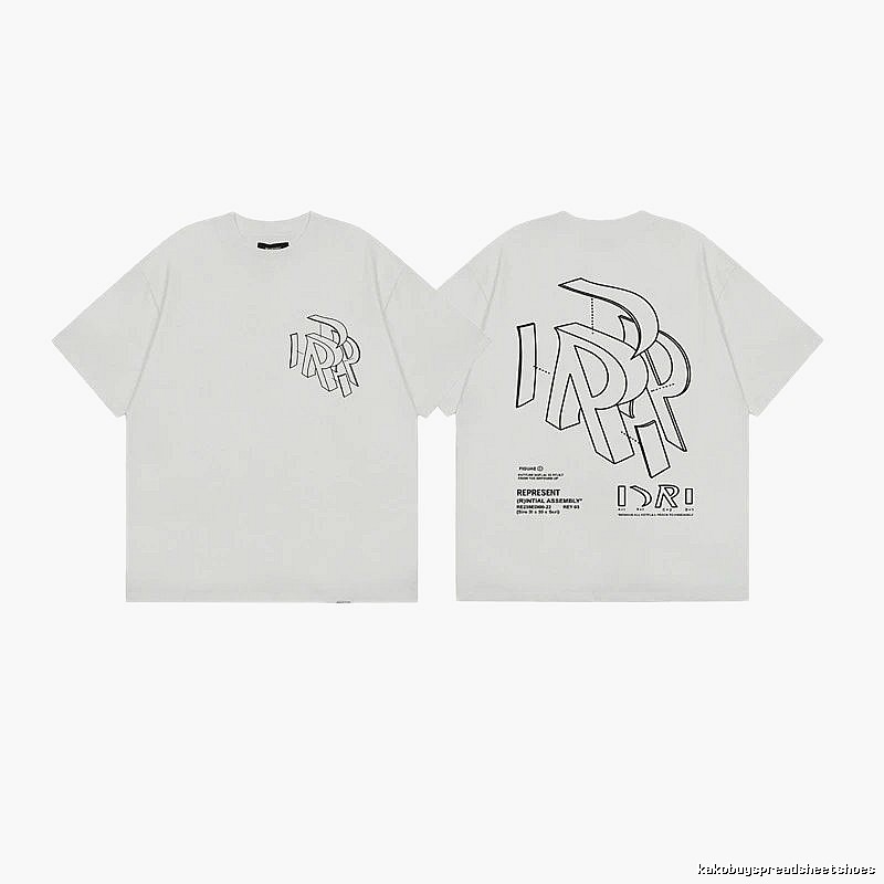 Represent Geometric Print Street-style Off-white T-shirt