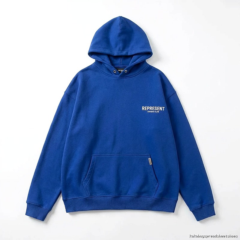 REPRESENT Owners Club Simple Style Blue Hoodie