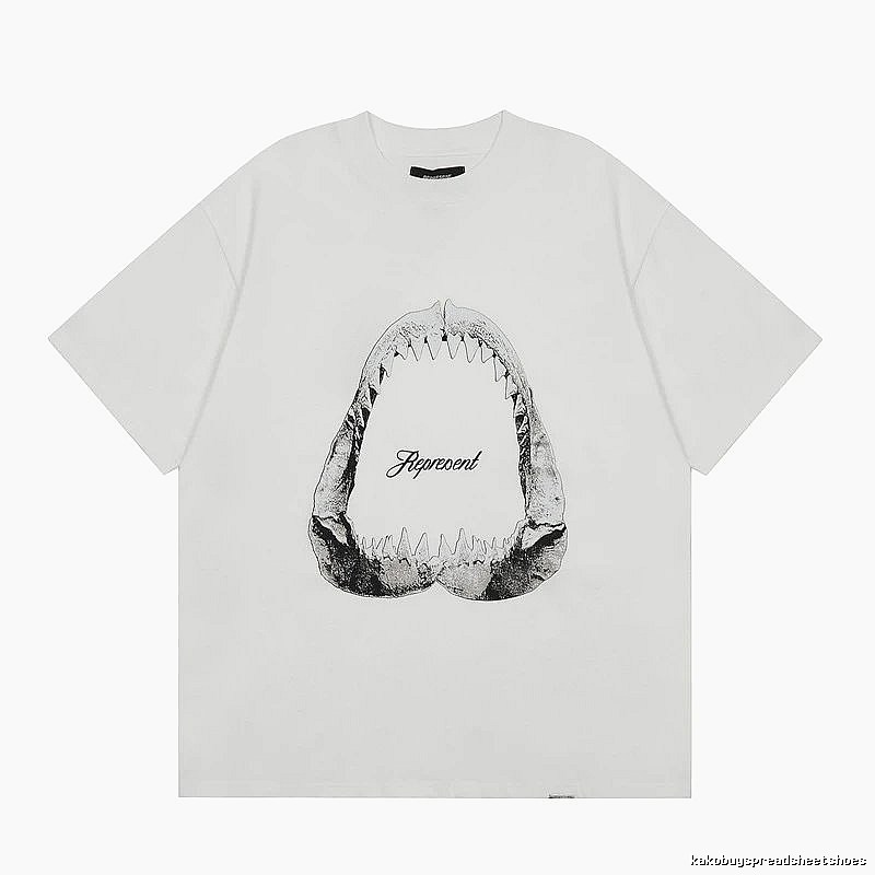 Represent Shark Jaw Print High Street Style White T-shirt