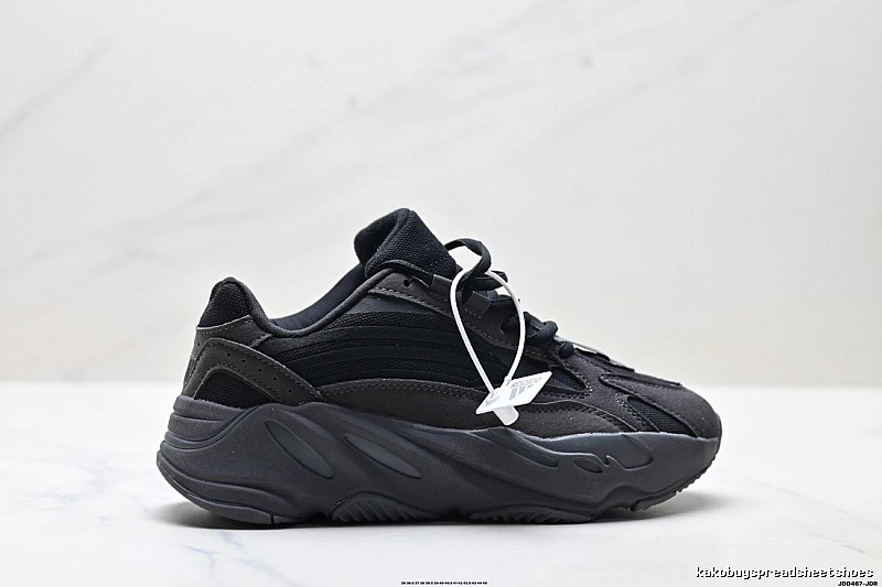 Retro-style black Yeezy 700 shoes