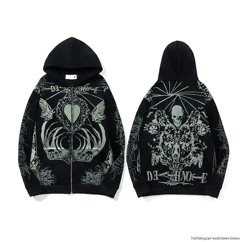 Revenge Dark Style Skull Print Hoodie