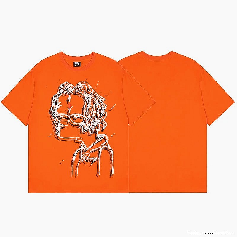 Revenge Orange Skull Graphic T-Shirt Color Pop