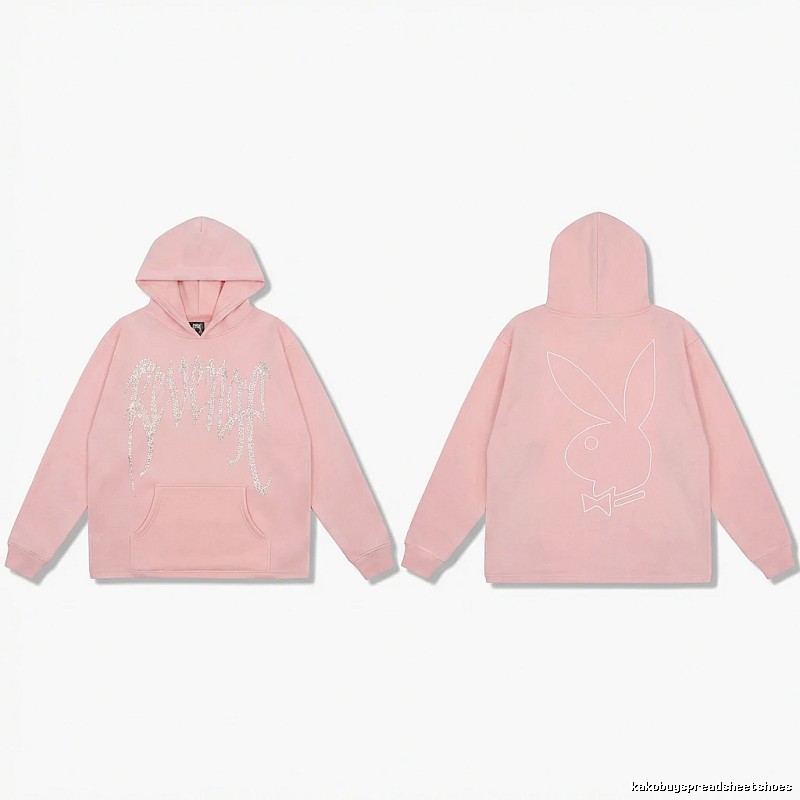 Revenge rabbit print pink hoodie