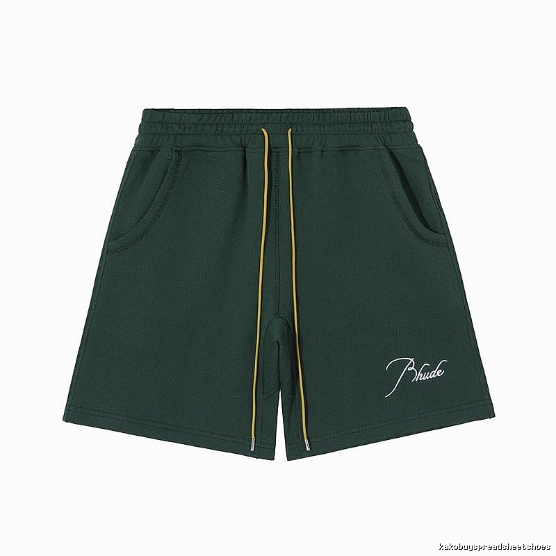 RHUDE casual style dark green shorts