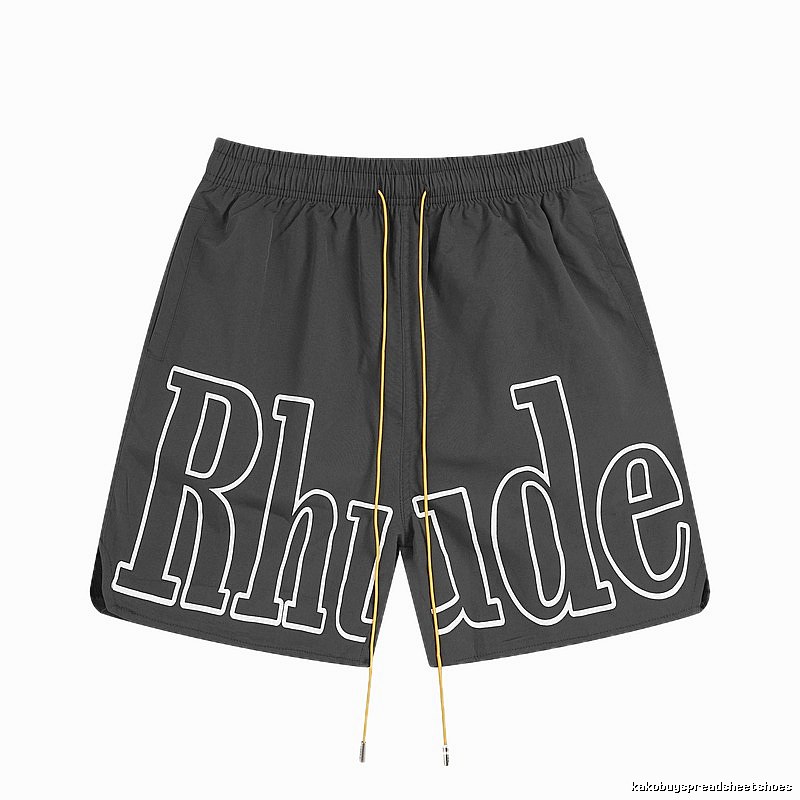 RHUDE letter-style black shorts