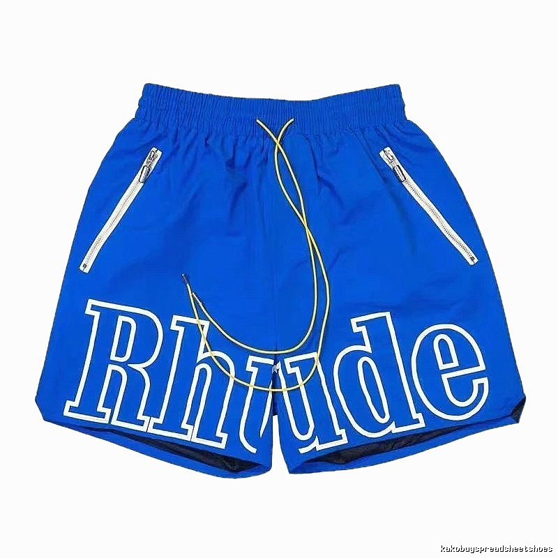 RHUDE Letter Wind Blue Shorts
