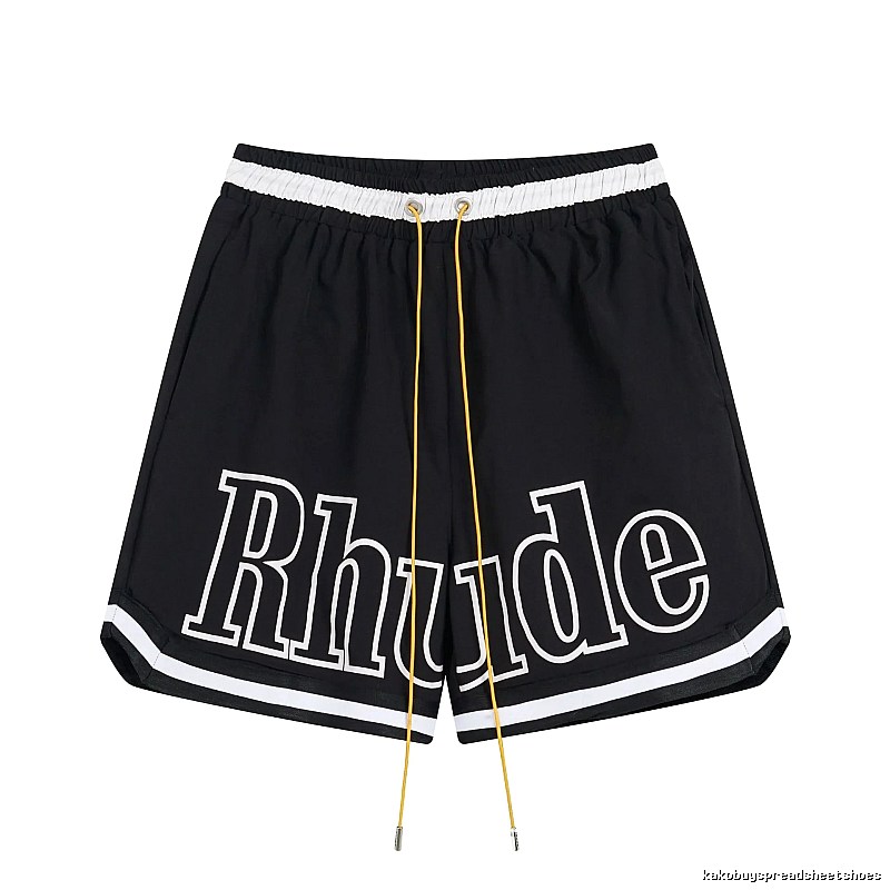 RHUDE lettered sporty shorts