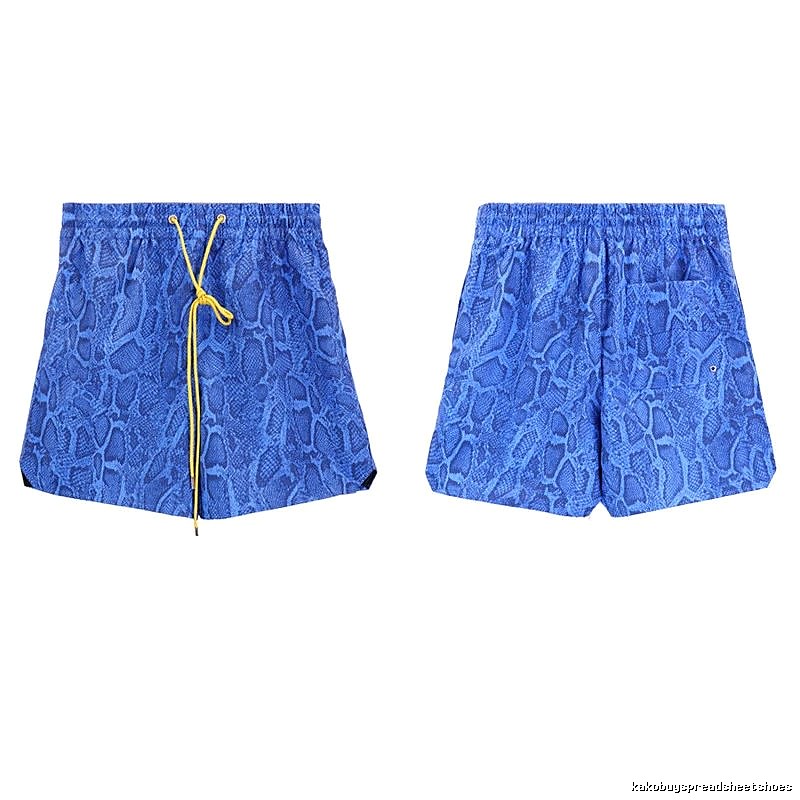 RHUDE Snake Print Streetwear Blue Shorts