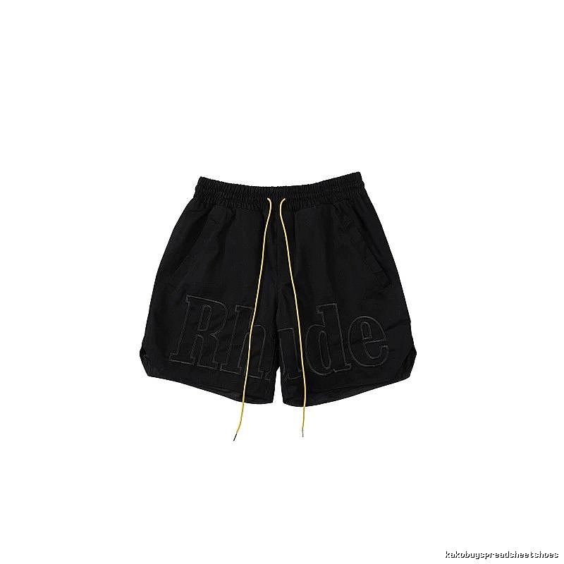 RHUDE trendy brand casual black shorts