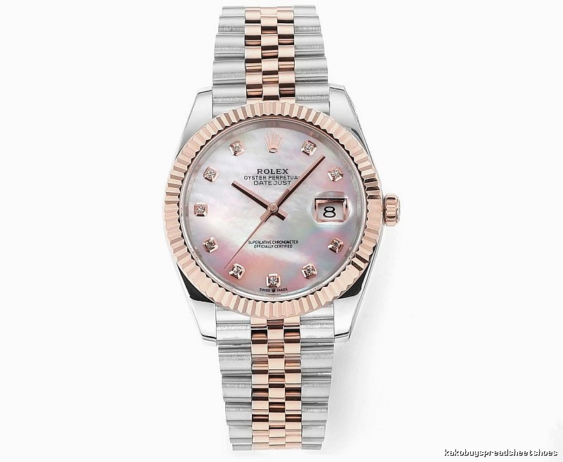 Rolex Datejust Automatic Watch - pink mother-of-pearl dial and two-tone bracelet for gifting