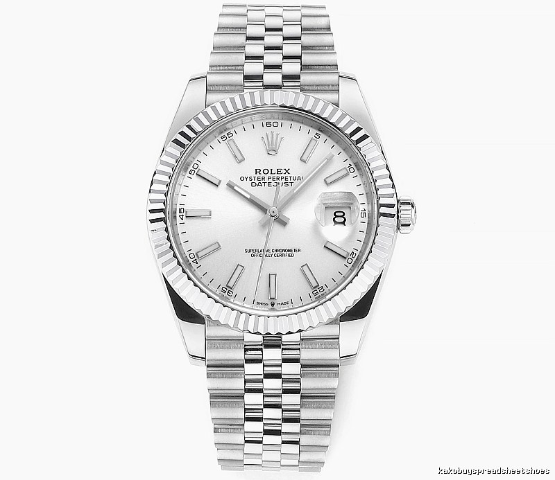 Rolex Datejust Automatic Watch - white baton dial for office