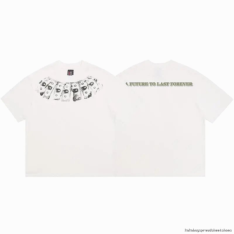 SAINT Dollar Bill Print Street Style White T-Shirt