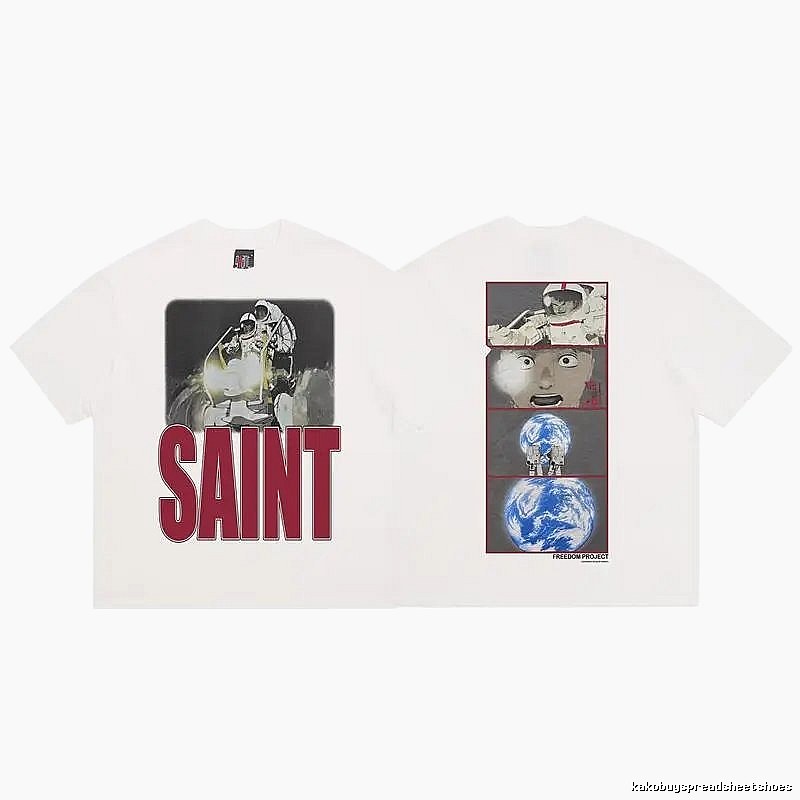 SAINT Free Project Retro Comic Style White T-Shirt