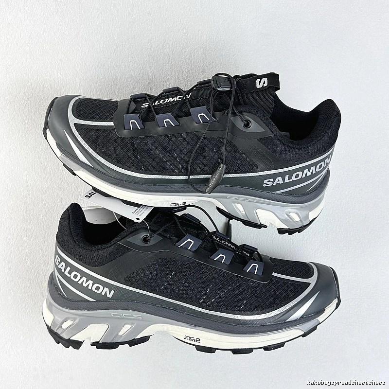 Salomon Black and Gray Trail Sneakers with Quick-Lace Style Cords