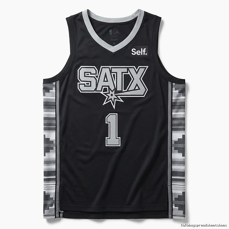 Self. Spurs Wind Black Jersey