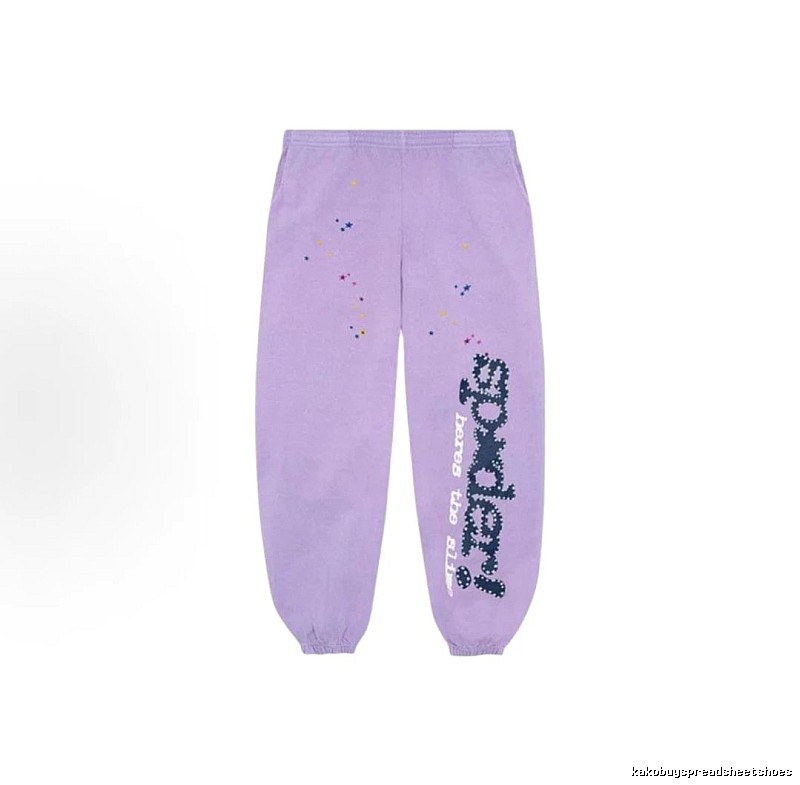 Sp5der Casual Logo Sweatpants - large vertical wordmark and cuffed silhouette