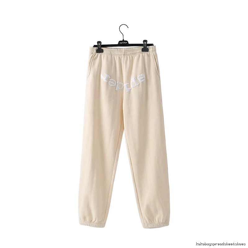 Sp5der casual style beige sweatpants