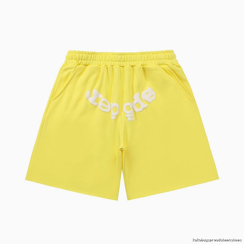 Sp5der casual style yellow shorts