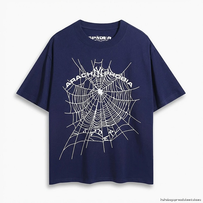 Sp5der Cobweb Style Dark Blue T-Shirt