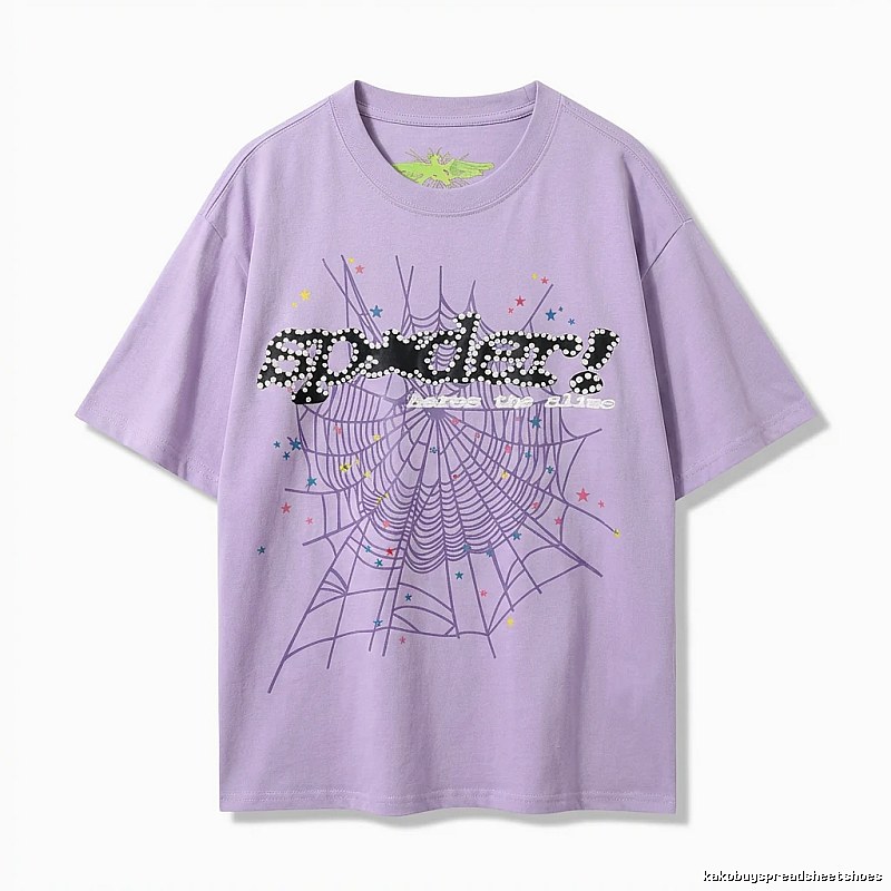 Sp5der Cobweb Style Light Purple T-shirt