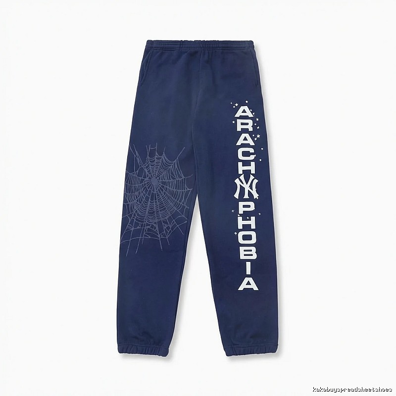 Sp5der Dark Style Navy Blue Sweatpants