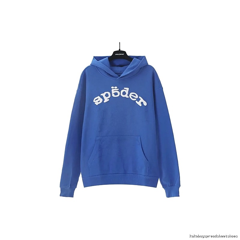 Sp5der Letter Trendy Brand Style Blue Sweatshirt