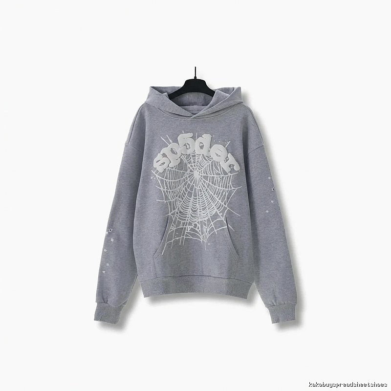 Sp5der Spider Web Print Grey Sweatshirt