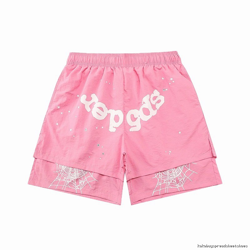Sp5der star - printed pink shorts
