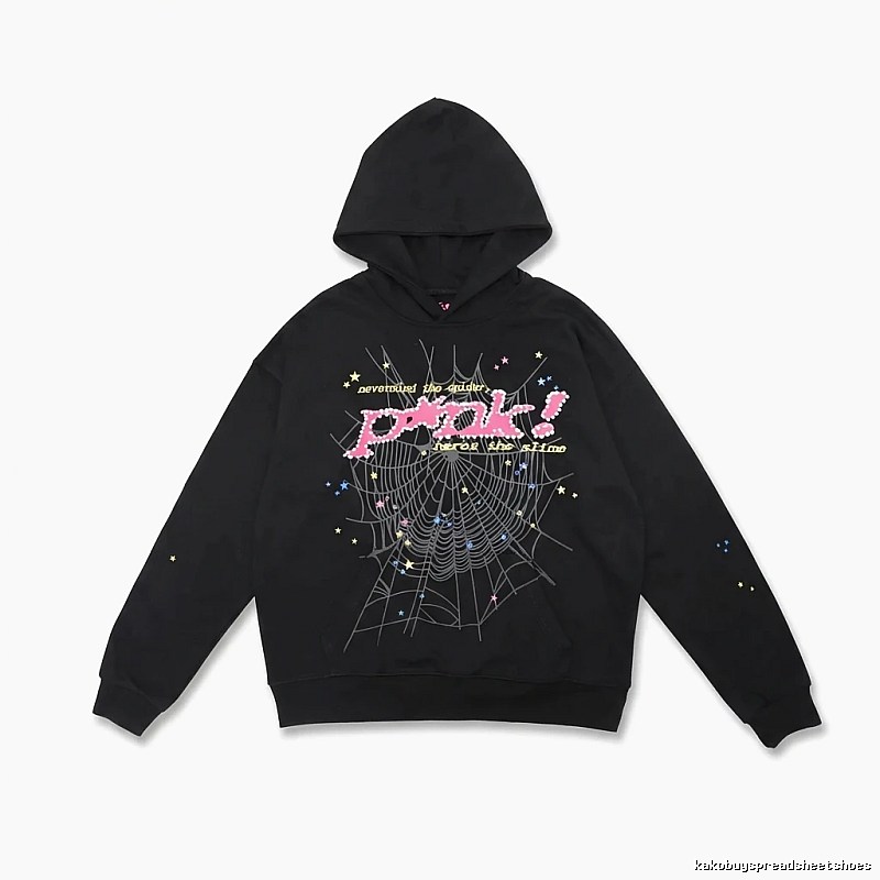 Sp5der Starry Web Style Black Hoodie